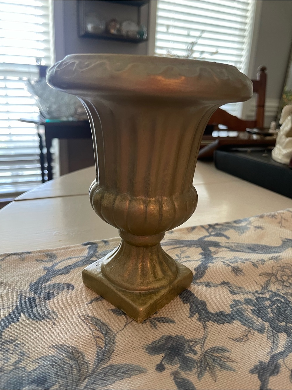 This Is A Vintage Like Urn-shaped Vase with A Gold Tone Finish. Great Condition